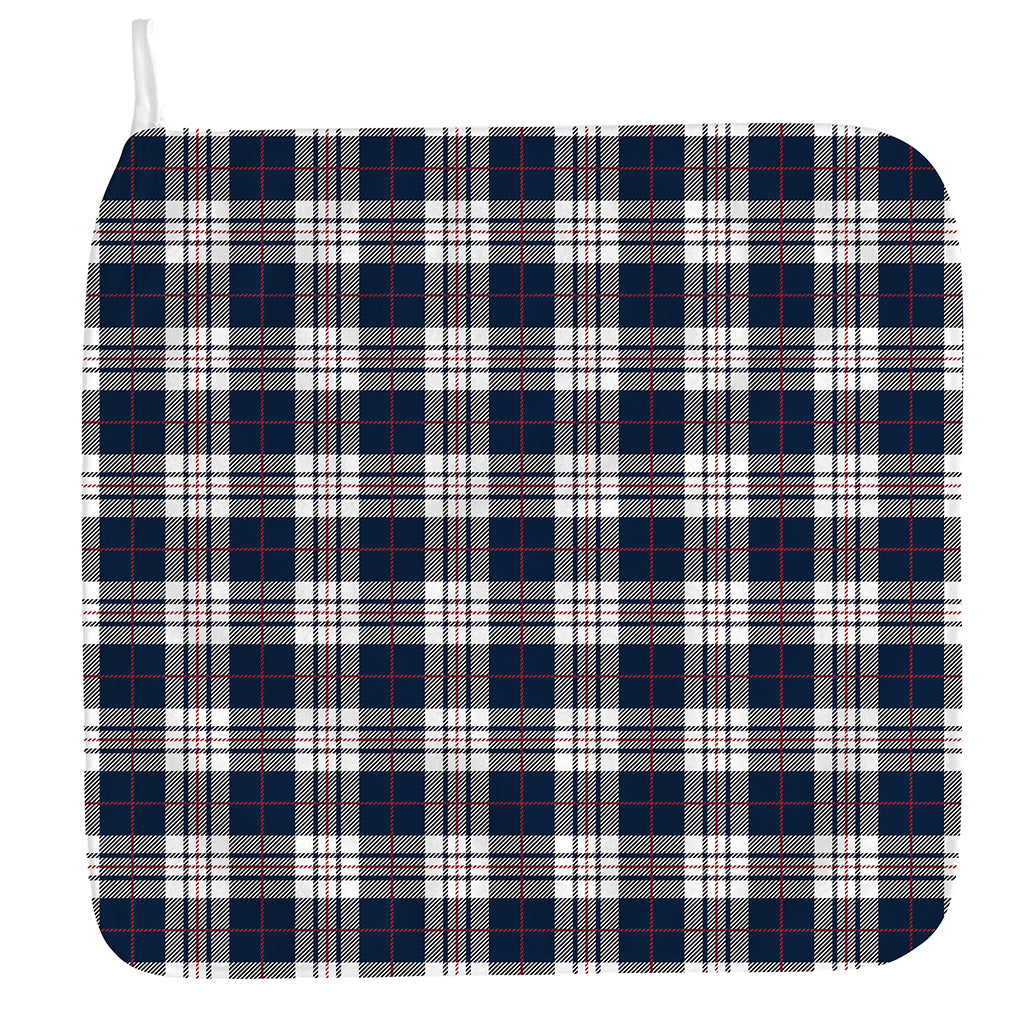 Blue White And Red Tartan Pattern Print Hand Towel