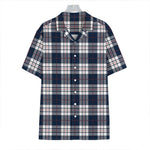 Blue White And Red Tartan Pattern Print Hawaiian Shirt