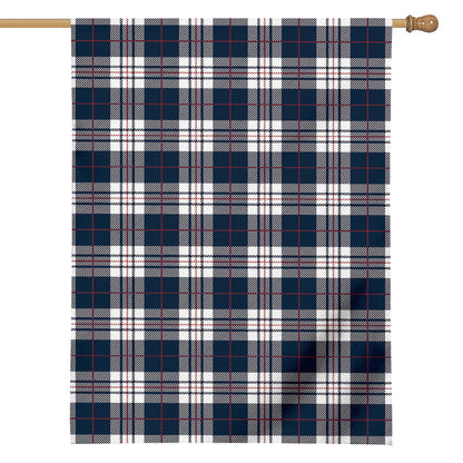 Blue White And Red Tartan Pattern Print House Flag