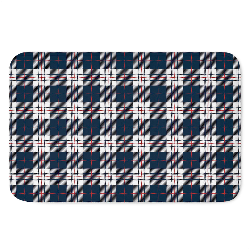 Blue White And Red Tartan Pattern Print Indoor Door Mat