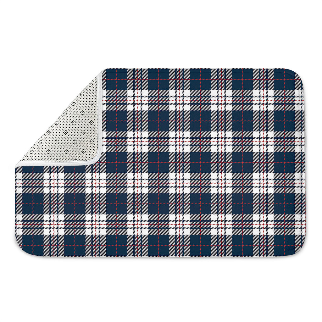 Blue White And Red Tartan Pattern Print Indoor Door Mat