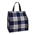 Blue White And Red Tartan Pattern Print Insulated Lunch Tote