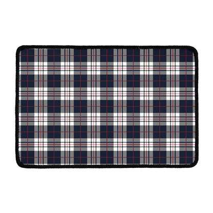 Blue White And Red Tartan Pattern Print Kitchen Mat