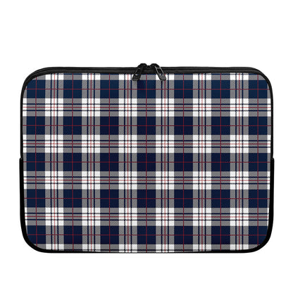 Blue White And Red Tartan Pattern Print Laptop Sleeve