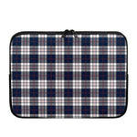 Blue White And Red Tartan Pattern Print Laptop Sleeve