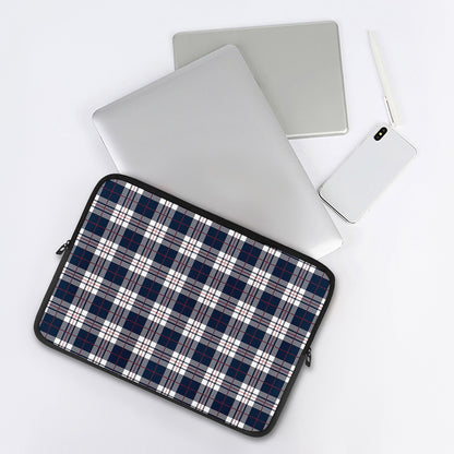 Blue White And Red Tartan Pattern Print Laptop Sleeve