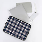 Blue White And Red Tartan Pattern Print Laptop Sleeve