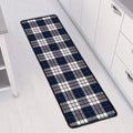 Blue White And Red Tartan Pattern Print Long Kitchen Mat