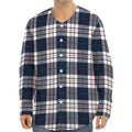 Blue White And Red Tartan Pattern Print Long Sleeve Baseball Jersey