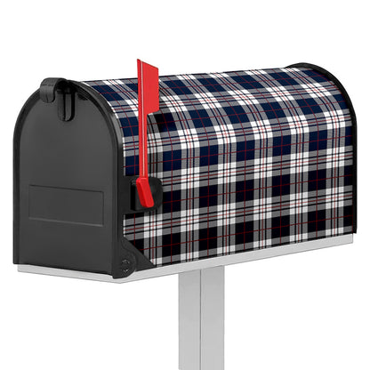 Blue White And Red Tartan Pattern Print Mailbox Cover