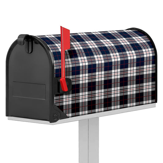 Blue White And Red Tartan Pattern Print Mailbox Cover