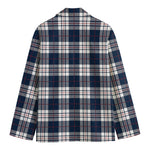 Blue White And Red Tartan Pattern Print Men's Blazer
