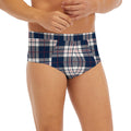 Blue White And Red Tartan Pattern Print Men's Briefs