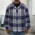 Blue White And Red Tartan Pattern Print Men's Shirt Jacket
