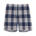 Blue White And Red Tartan Pattern Print Men's Athletic Shorts