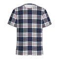 Blue White And Red Tartan Pattern Print Men's Athletic T-Shirt