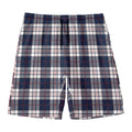 Blue White And Red Tartan Pattern Print Men's Swim Trunks