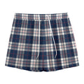 Blue White And Red Tartan Pattern Print Mesh Shorts