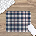 Blue White And Red Tartan Pattern Print Mouse Pad