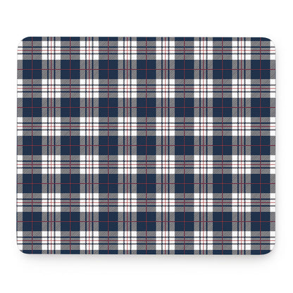 Blue White And Red Tartan Pattern Print Mouse Pad