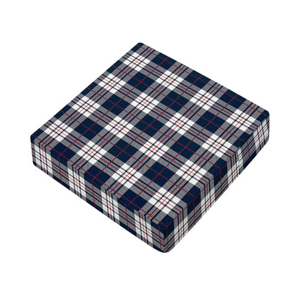 Blue White And Red Tartan Pattern Print Outdoor Seat Cushion Cover