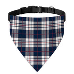 Blue White And Red Tartan Pattern Print Over The Collar Dog Bandana