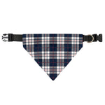 Blue White And Red Tartan Pattern Print Over The Collar Dog Bandana