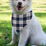 Blue White And Red Tartan Pattern Print Over The Collar Dog Bandana