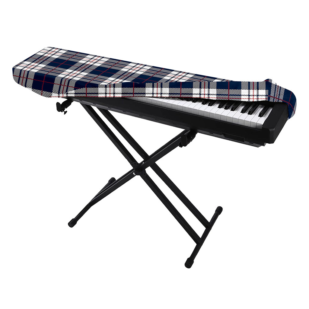 Blue White And Red Tartan Pattern Print Piano Keyboard Cover