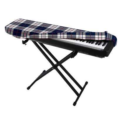 Blue White And Red Tartan Pattern Print Piano Keyboard Cover