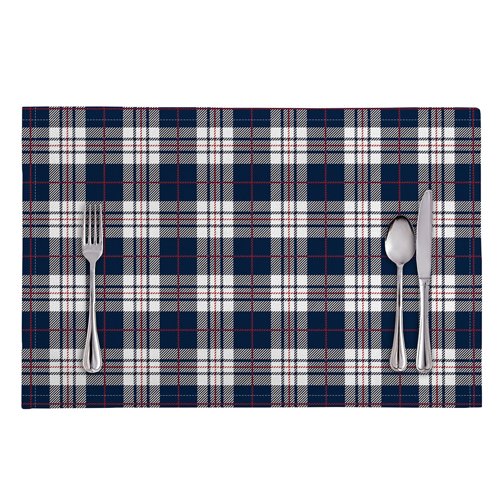Blue White And Red Tartan Pattern Print Placemat