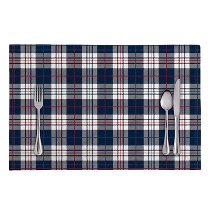 Blue White And Red Tartan Pattern Print Placemat