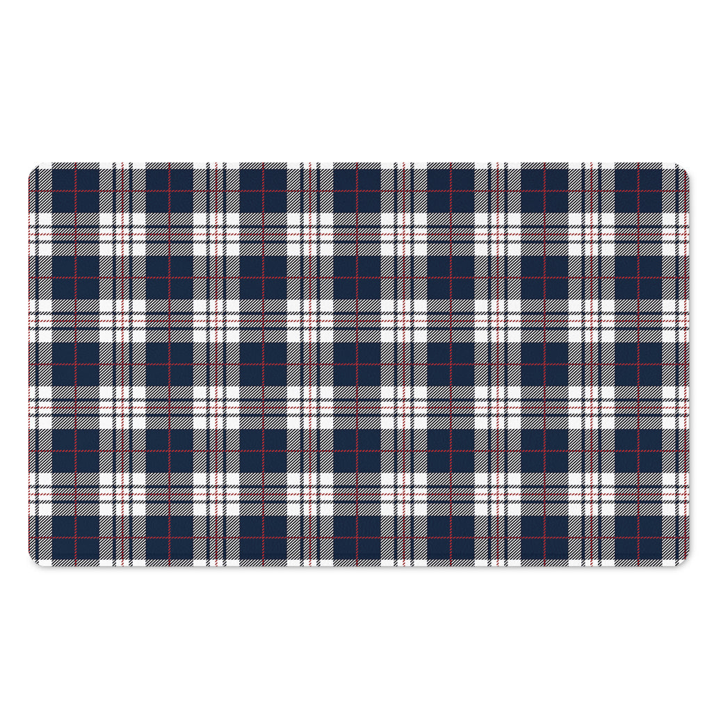 Blue White And Red Tartan Pattern Print Polyester Doormat