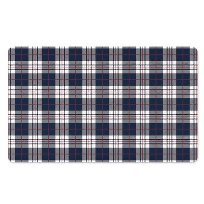 Blue White And Red Tartan Pattern Print Polyester Doormat