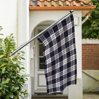 Blue White And Red Tartan Pattern Print Polyester Flag