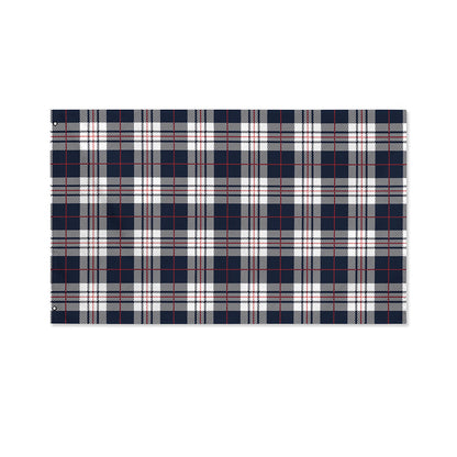 Blue White And Red Tartan Pattern Print Polyester Flag