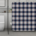 Blue White And Red Tartan Pattern Print Polyester Shower Curtain