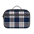 Blue White And Red Tartan Pattern Print Portable Lunch Bag