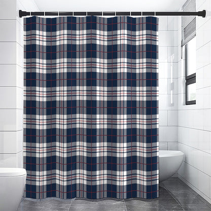 Blue White And Red Tartan Pattern Print Premium Shower Curtain