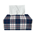 Blue White And Red Tartan Pattern Print Rectangle Tissue Box Cover