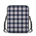 Blue White And Red Tartan Pattern Print Rectangular Crossbody Bag
