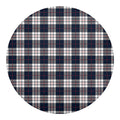 Blue White And Red Tartan Pattern Print Round Blanket
