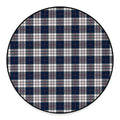 Blue White And Red Tartan Pattern Print Round Floor Mat