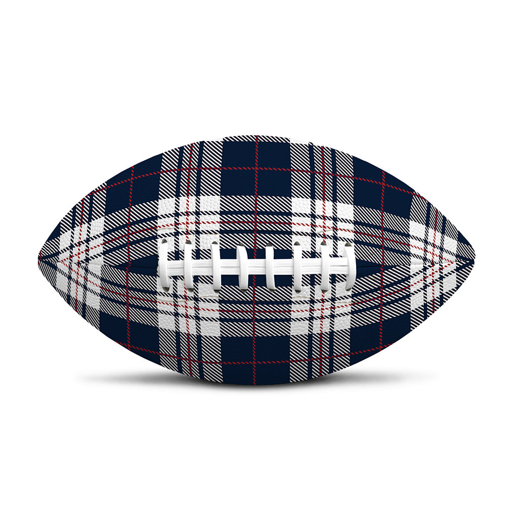 Blue White And Red Tartan Pattern Print Rugby Ball