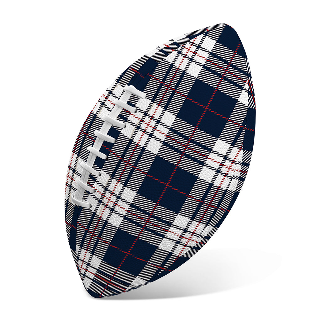 Blue White And Red Tartan Pattern Print Rugby Ball