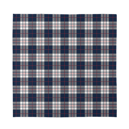 Blue White And Red Tartan Pattern Print Silk Bandana