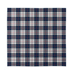Blue White And Red Tartan Pattern Print Silk Bandana