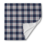 Blue White And Red Tartan Pattern Print Silk Bandana
