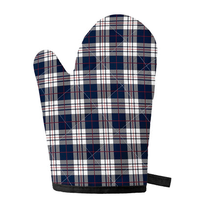 Blue White And Red Tartan Pattern Print Single Oven Mitt