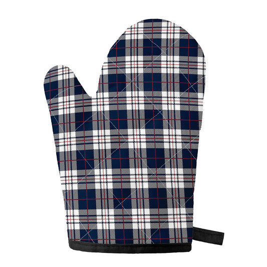 Blue White And Red Tartan Pattern Print Single Oven Mitt